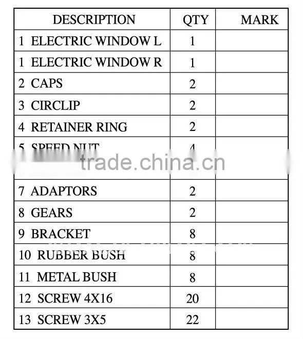Universal Power window motor, power window control module, electric power window motor, electric car motor, 2windows, worn type