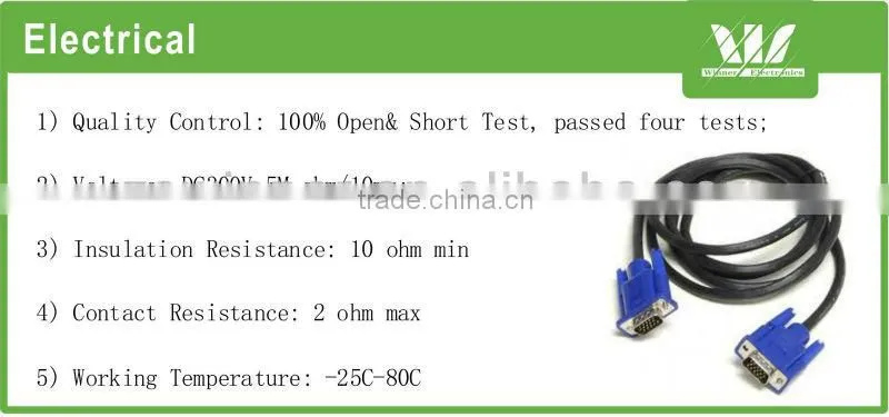 2013 Hong Kong exhibition product: VGA Monitor cable with two ferrites