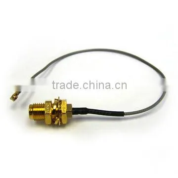 SMA female bulkhead to IPX with 1.13 cable, pigtail, cable assembly