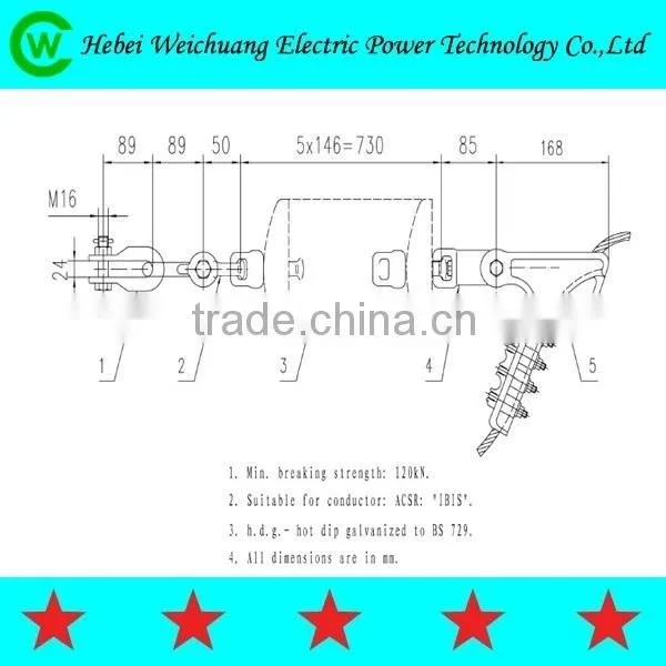High Quality bolt type Preformed Tension Clamps/Strian Clamp/Tension Set for Electric Power Fitting, Made in WeiChuang