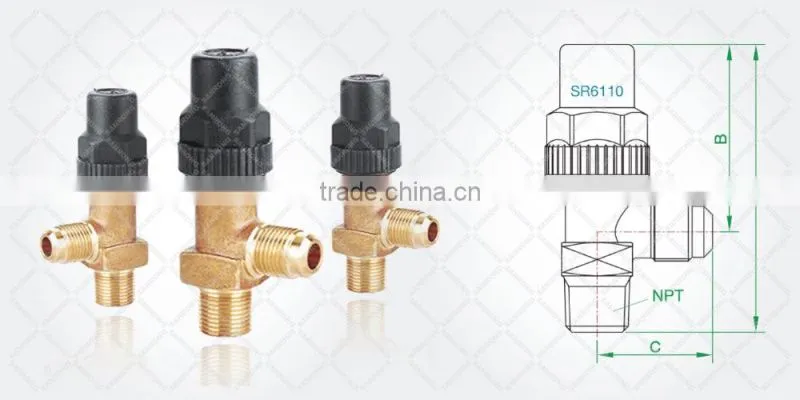 Sanrong 6110 Castel Receiver Valve, Refrigeration Rotalock Valve, Brass Rotalock Valve for Air Conditioner