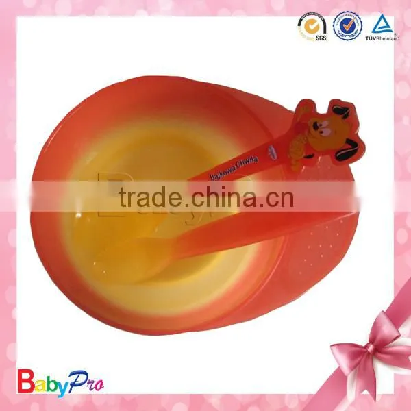 2015 Wholesales Custom Plastic Colorful Plastic Plate With Spoon