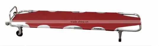 funeral folding transport stretcher, mortuary aluminum easy-fold wheeled folding stretcher,morgue transport stretcher