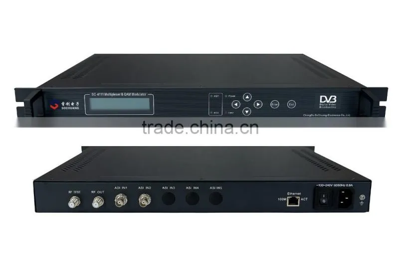 SC-4111 2 ASI IN RF OUT/QAM Modulator/MUX/Multiplexer Modulator