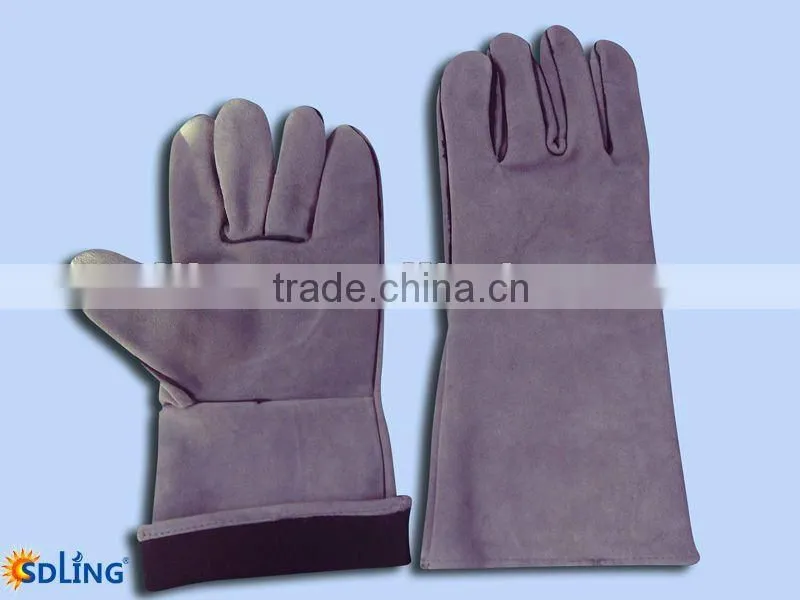 red cow split leather welding glove