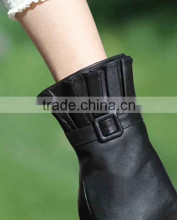 women lace decorated real leather fashion glove