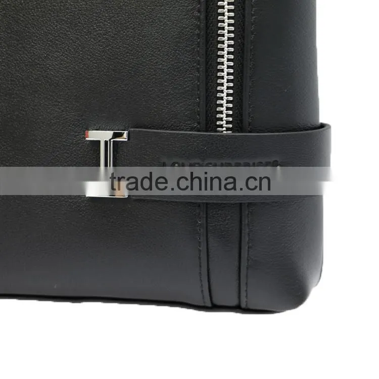 Newest shoulder bag black genuine leather bag briefcase for men