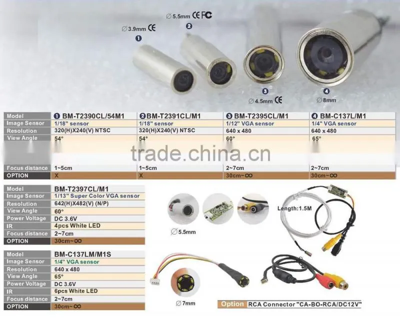5.5mm Endoscope Borescope Medical Video Camera Module 4pcs LED VGA sanke camera module
