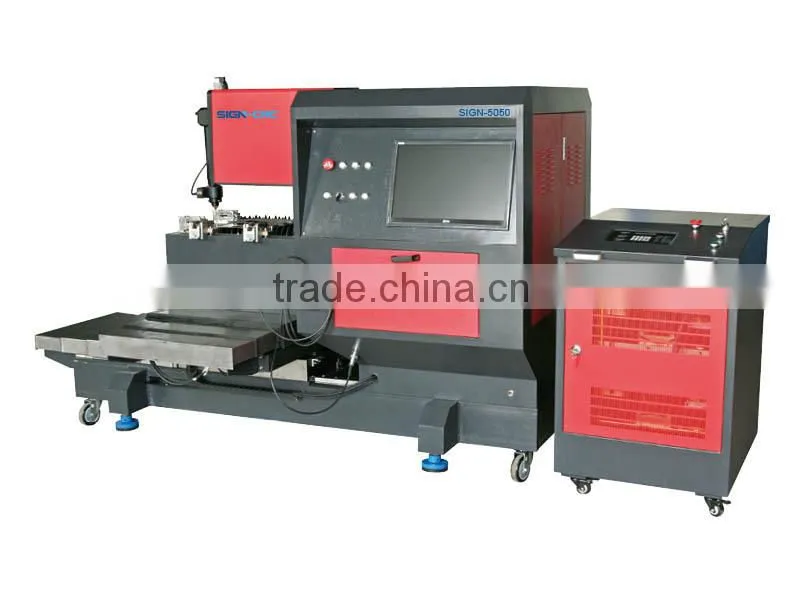 YAG-500W SIGN 5050 laser metal key cutting machine price is low ! Metal tube cutting machine