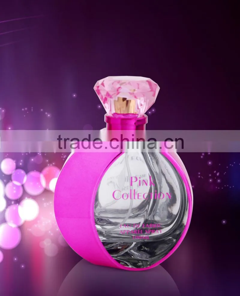 wholesale transparent cap and hot pink painted 30ml empty wholesale perfume bottles