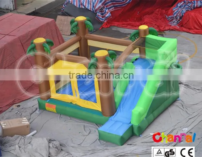 inflatable little jungle home use castle with basketball hoop