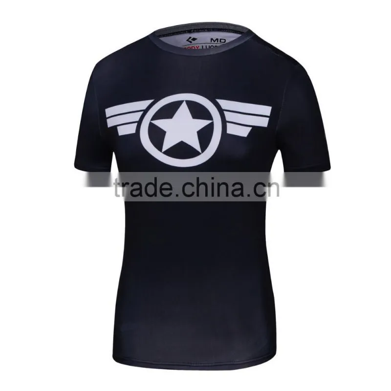 Ladies DC Comics Superhero Wonder Women/Bat-men/ Captain America Athletic T Shirt Compression Bodybuilding Tee Tops