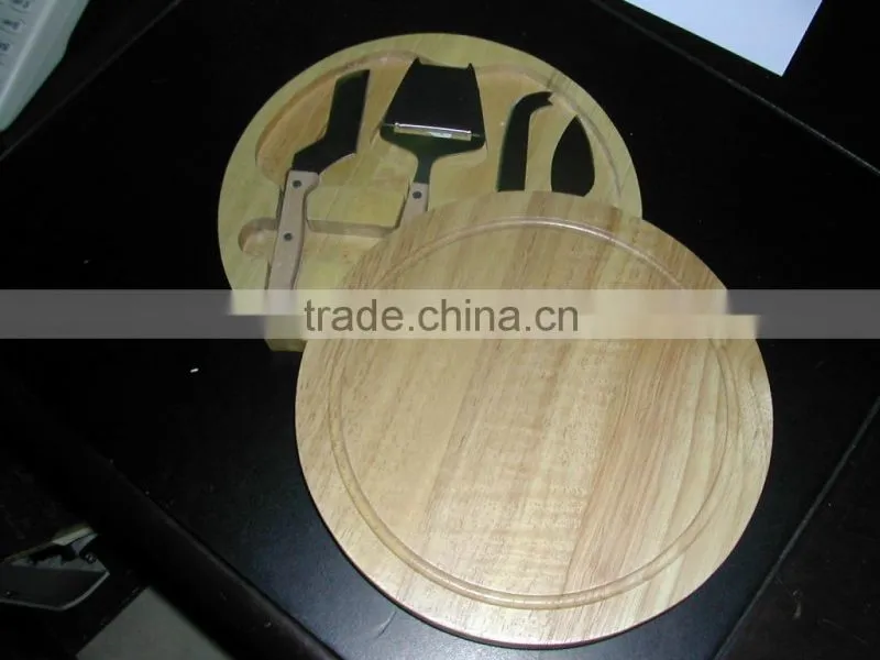 oak wood cheese cutting bard chopping board with knife lid