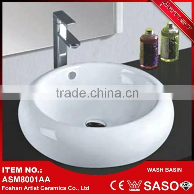 Alibaba Shop Sensor Tap Semi Recessed Round Basin For Wash
