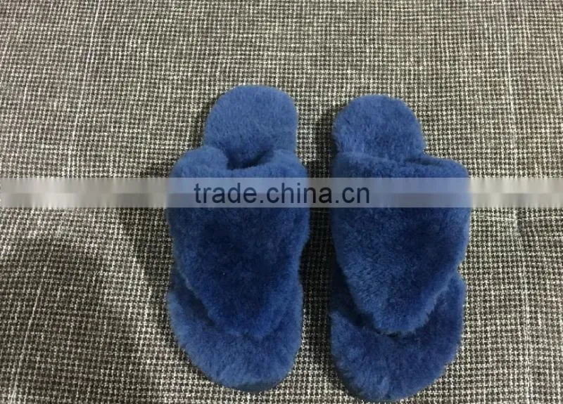 Hot Wholesale 100% Sheepskin Slippers Fur Lined Slippers