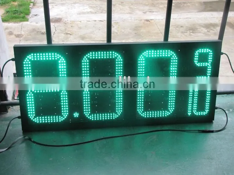 green outdoor led gas price station display