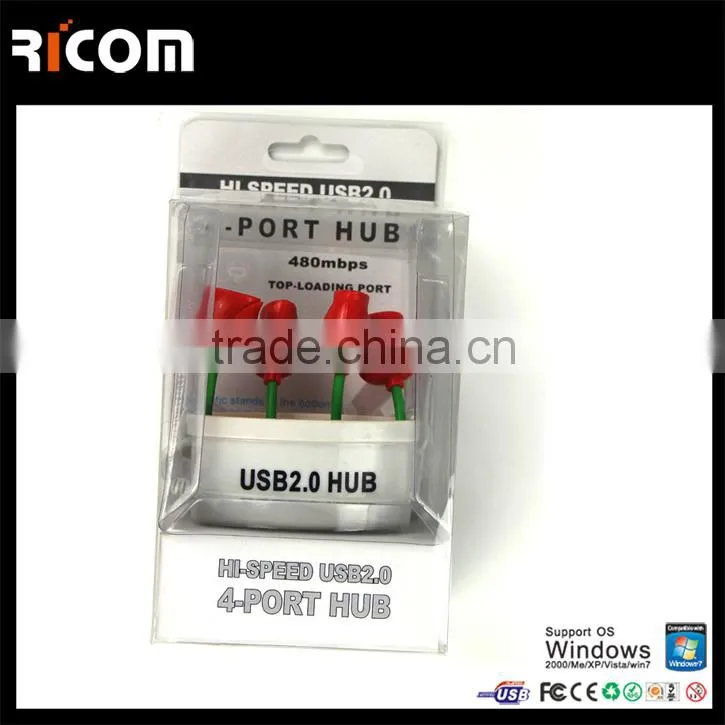 4 port usb rose design hub