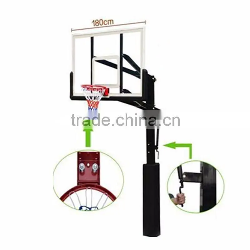 Height Adjustable inground basketball hoop