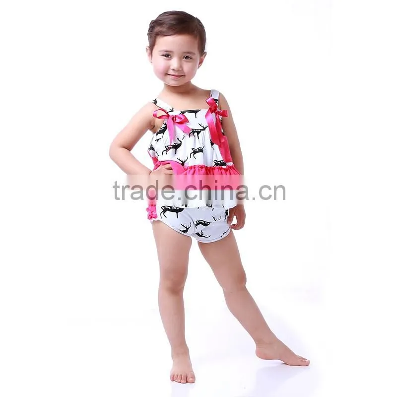 Girl's Fashion Swimming Wear green The little mermaid clothes baby swing top set