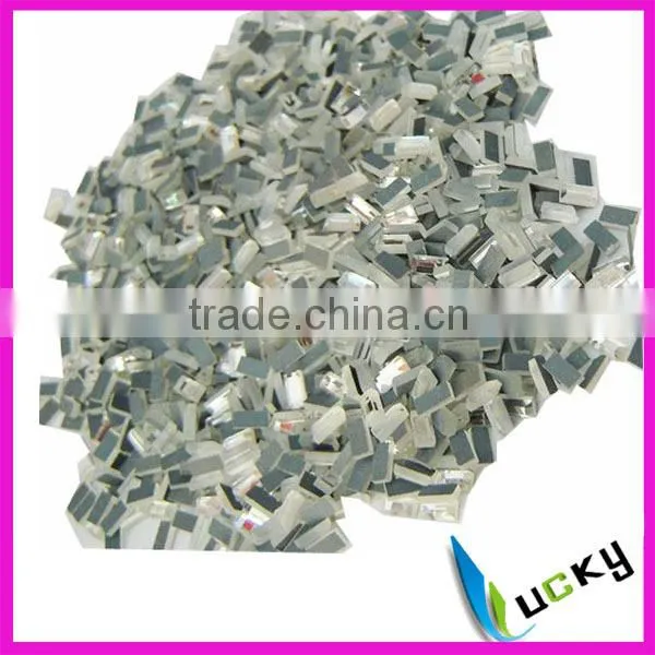 mirror glass flat back crystal rectangle shape 4x6 mm light colorado topaz