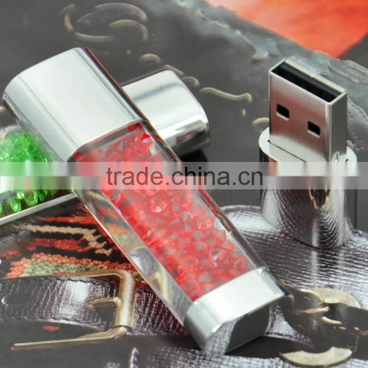 Top quality perfume usb stick, crystal usb memory disk with logo custom