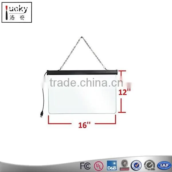 Plexiglass 7 colors changing led lit sign with picture / engrave logo in sign with remote controller