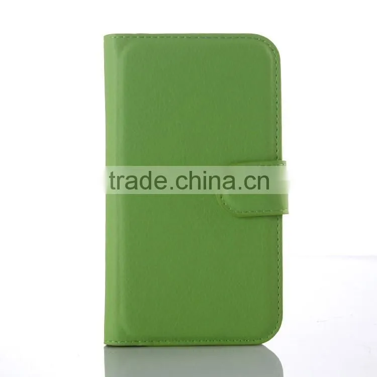 Factory Price Lichee Leather Pouch Wallet Case Folio Stand Cover for Samsung GALAXY J1 ACE