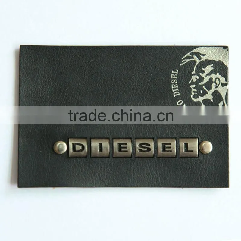 fashion metal leather label