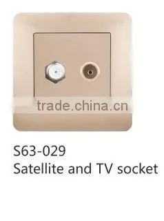 PC/ABS 2 gang television satallite socket