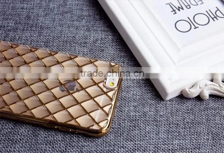 High quality 100% smooth edges electroplating TPU transparent clear back mobile phone case cover for iPhone 6 / 6s