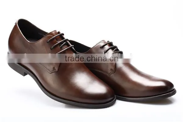 Elegant invislble height leather elevator shoes with delicate grade A soft Ox skin natural breathable fashion 323K01-2