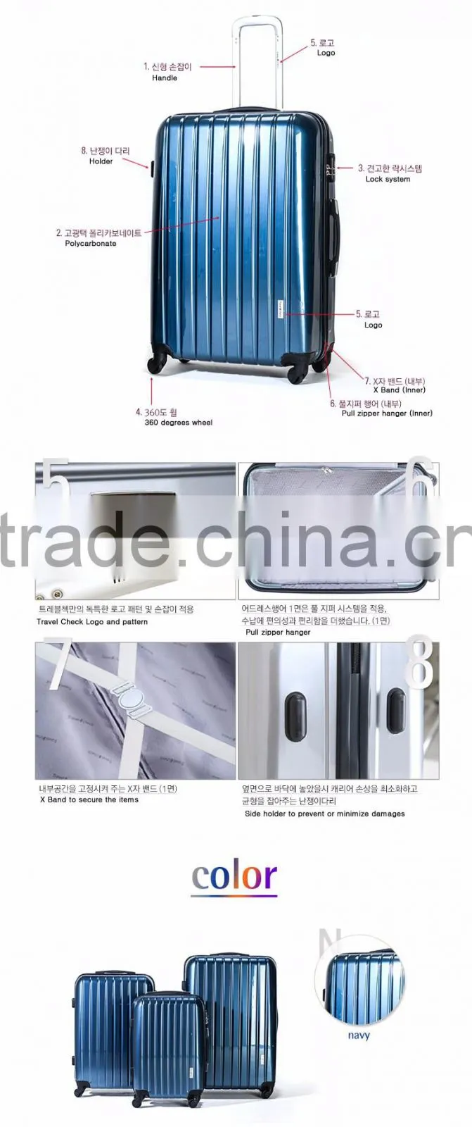 ABS HARDCASE EXPANDABLE SUITCASE LUGGAGE UPRIGHT 20"24"28" 3PCS/SET