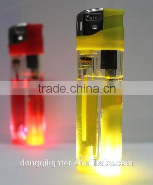 Refillable electronic cigarette lighter with LED light