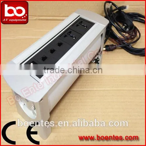 Electric Office Power Data Outlet Box/CE Approved HDMI Motorized Pop Up Outlet