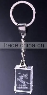 2016 3d laser engraved adorous horse crystal keychain