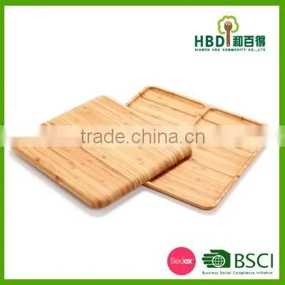 Best selling bamboo food storage tray 3 compartment food tray