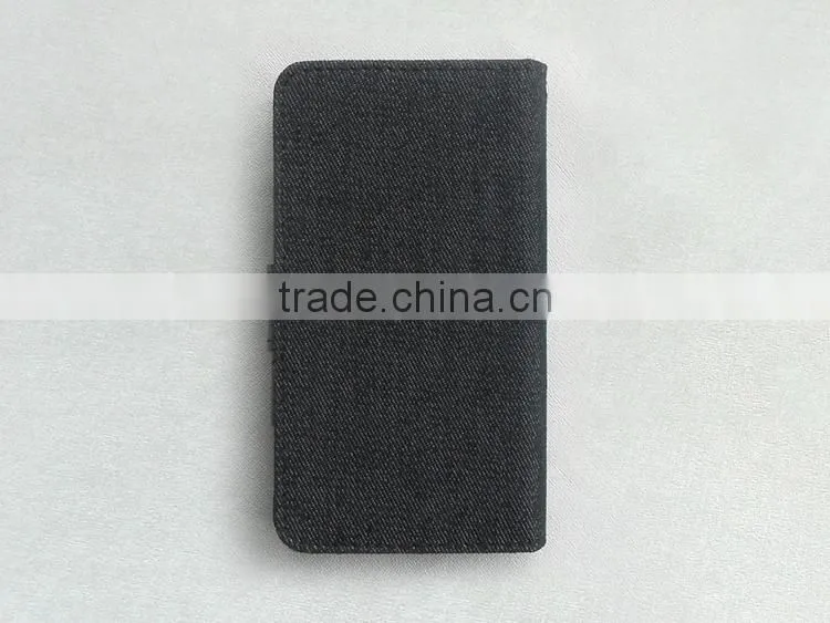 Black Canvas Leather Diary Universal Phone Case