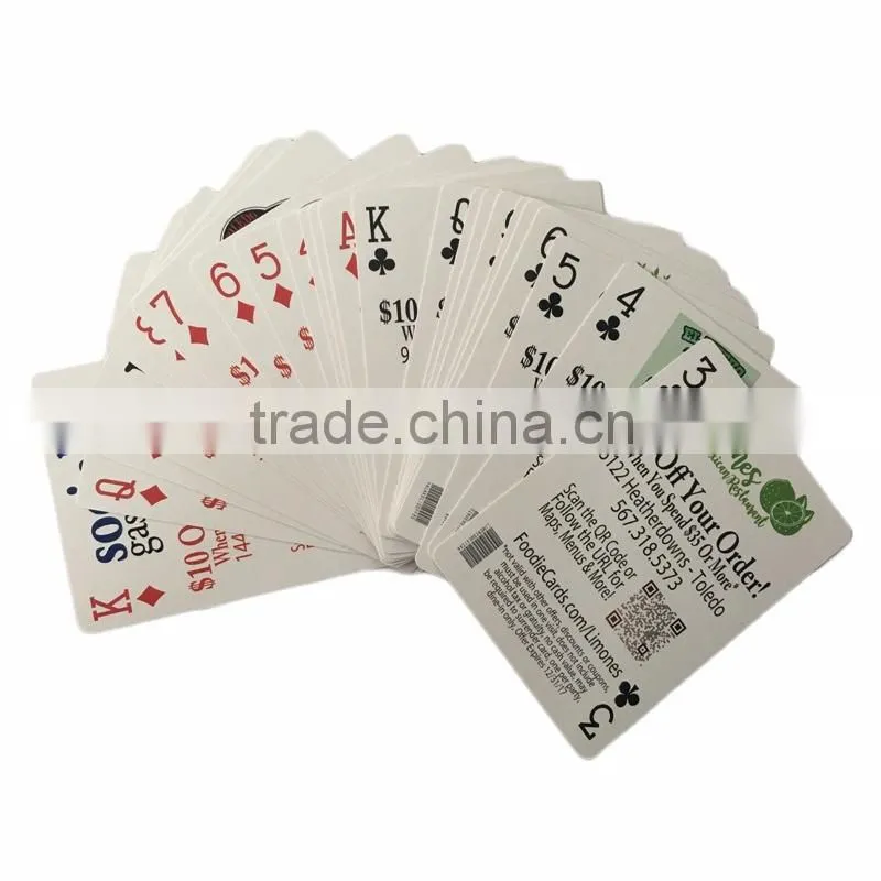 advertising playing cards