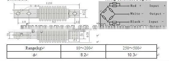 Alloy steel/stainless steel shear beam load cell sensor