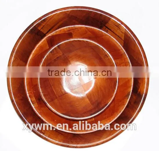 TUV Certification HOT Cheap Mahogany Solid Wooden Woven Nut Bowl Set