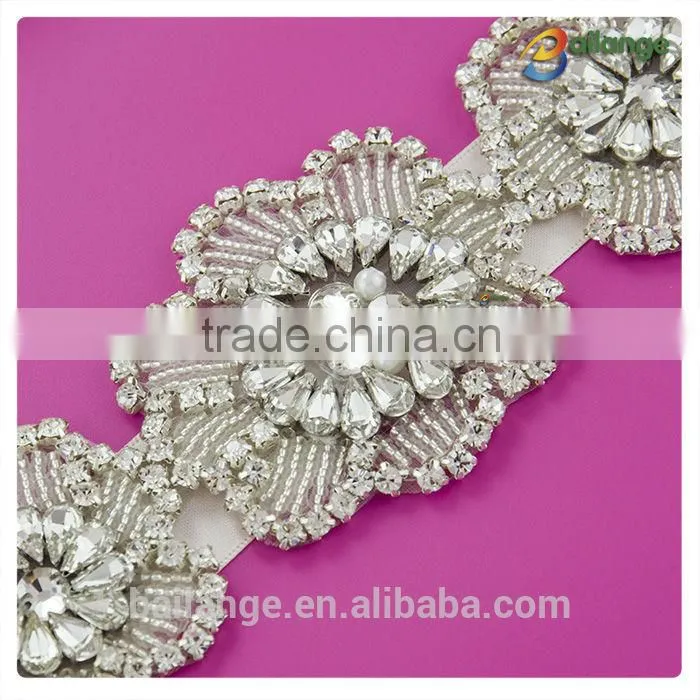 embroidered western wholesale metal bride ladies fancy crystal rhinestone belt for wedding dress