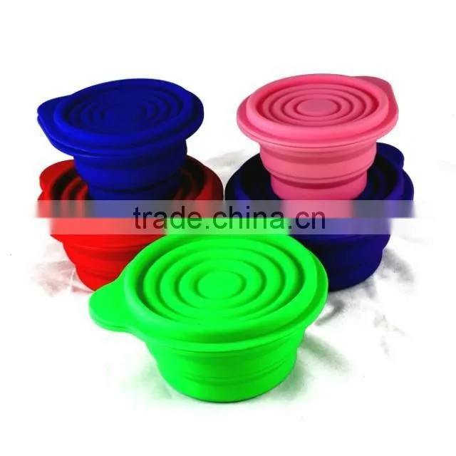 2015 silicone collapsible bowl for camping /dinner with reasonable price