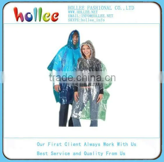PE one time use vinyl raincoat