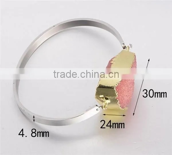 Fashion women's silver stainless steel quartz bracelet