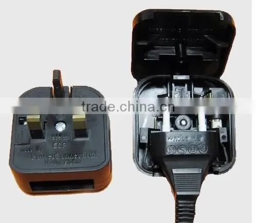 New product China alibaba wholesales,Euro to UK BS1363 converter plug with FUSE 13A ,ac plug adapter male to male