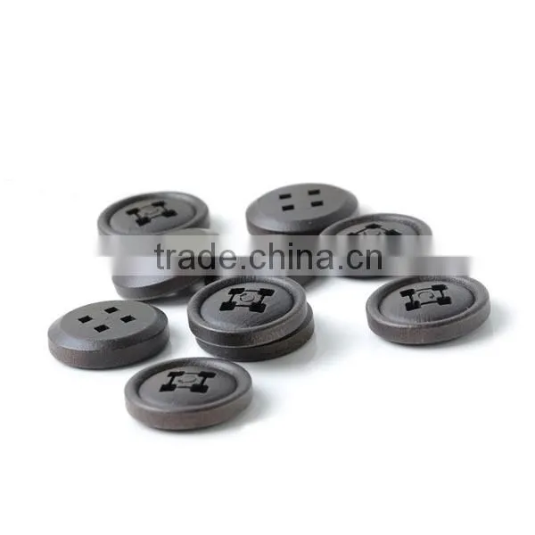 4 holes black wooden buttons