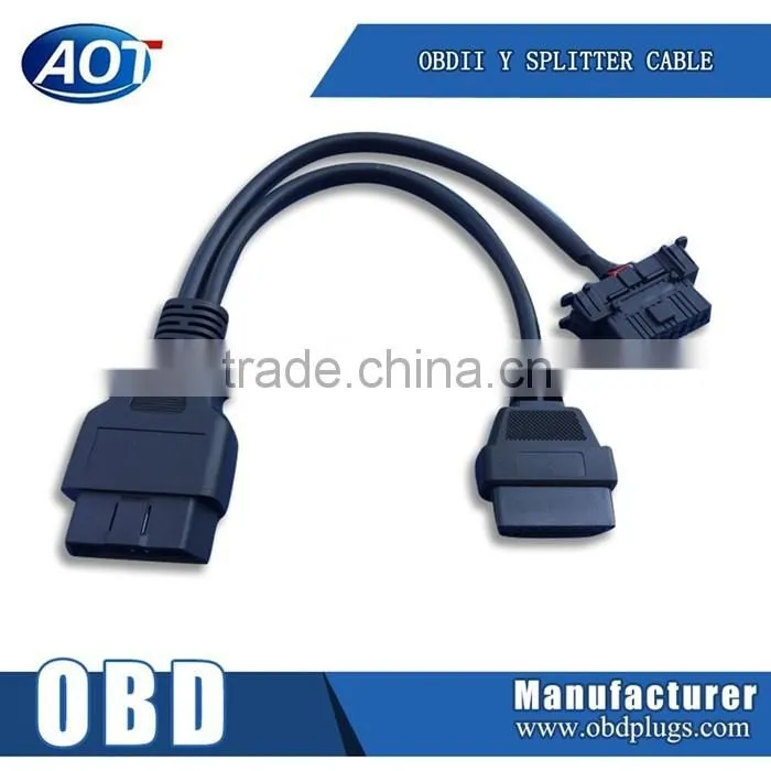 OBD2 Y Splitter Cable OBD Male to Dual Femlae Cable