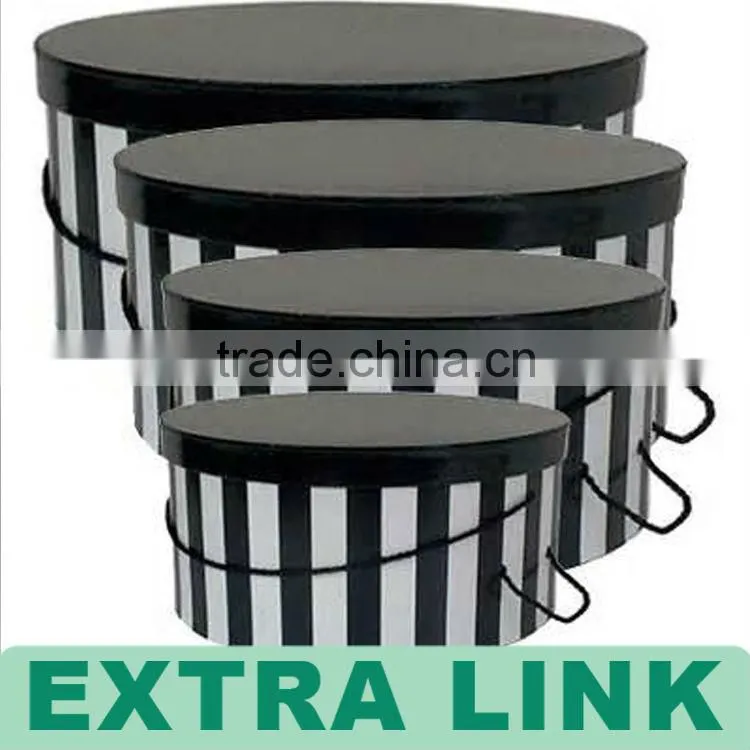 New Design Handmade Recycle Customized round cardboard hat boxes