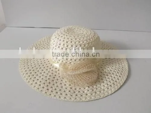 beautiful lady sun hat, paper straw with flower