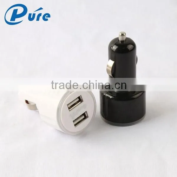 New arrival high quality mini usb car charger adapter 2100MA output current for mobile cell phone Ipad